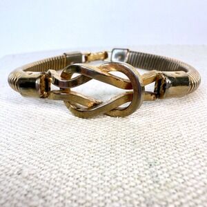 Brookcraft Knot Bracelet Signed Gold-Tone Vintage